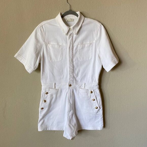 7 For All Mankind Cotton White Romper Size M - Picture 7 of 10